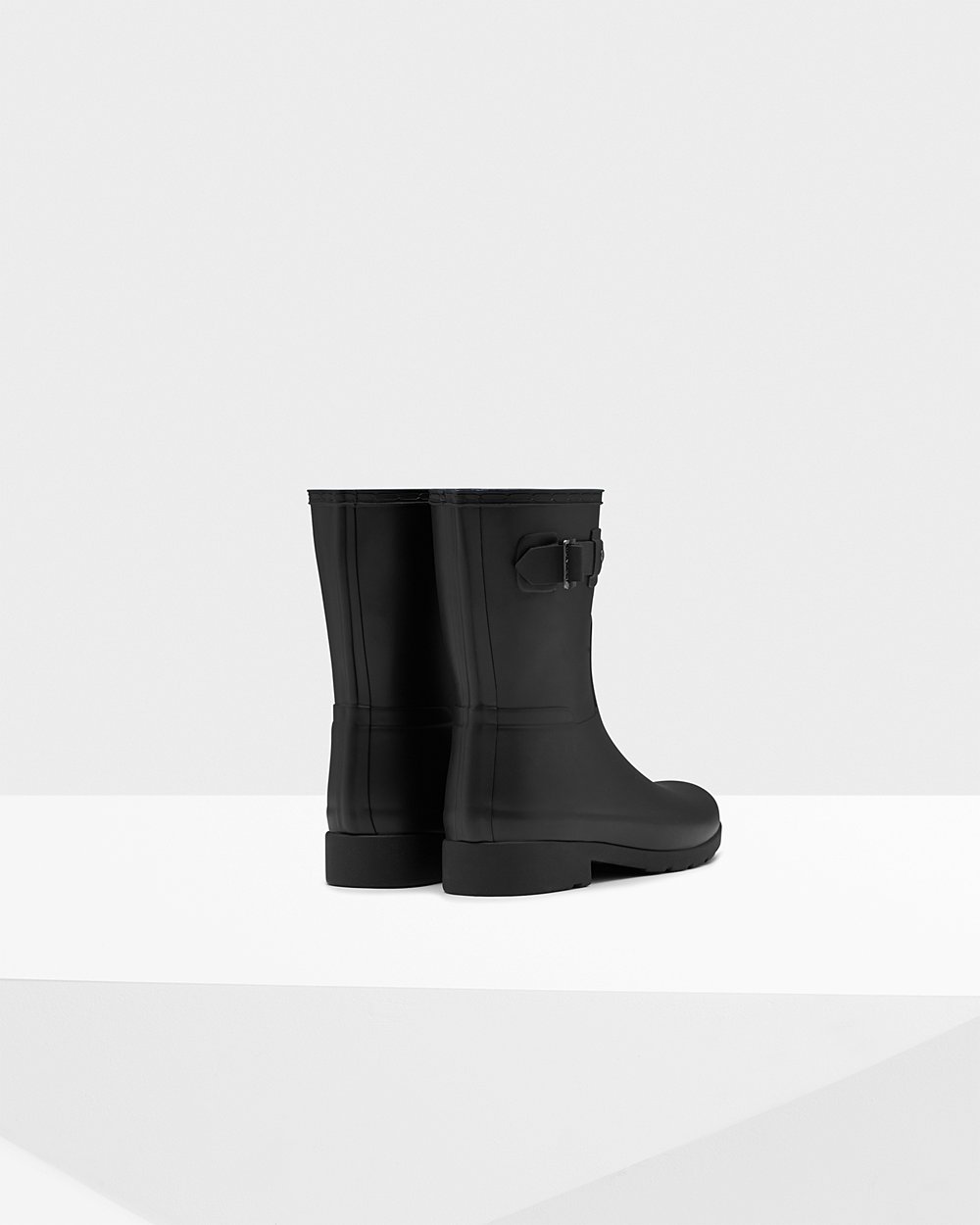 Womens Hunter Short Rain Boots Black - Refined Slim Fit - 0786539-TR